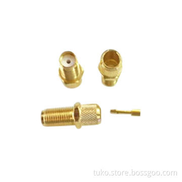 Gold plating SMA female for RG6 cable crimp